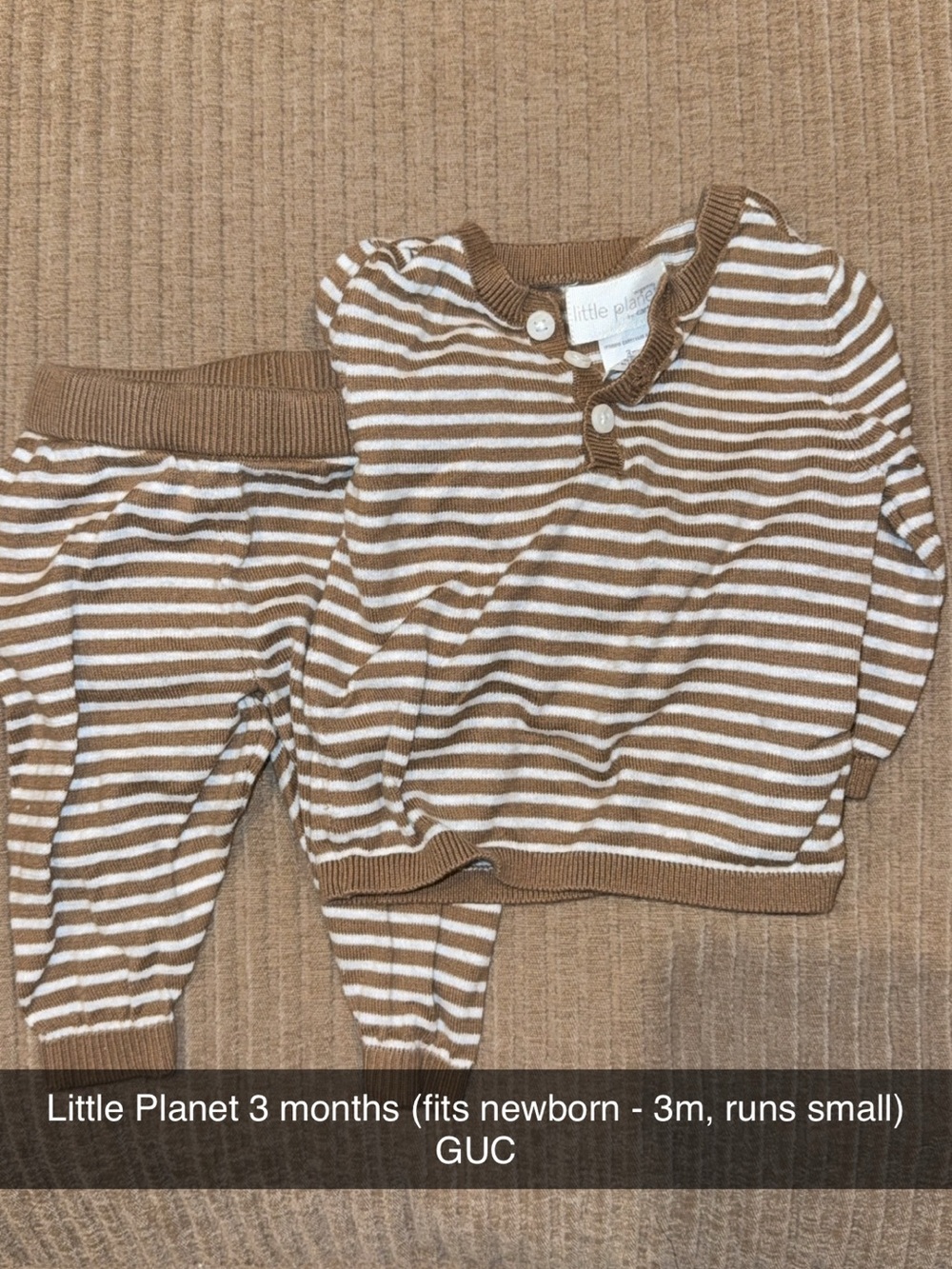 Little Planet Brown & White Stripe Kids Pajama Set